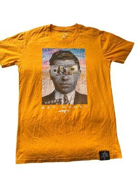 Muerte Hustle Daily Orange Graphic T-Shirt Medium 100% Cotton Unique Money & Mug